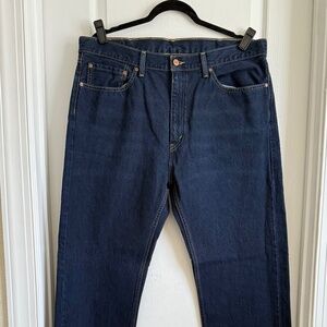 Levis 505 Jeans Mens 38 x 34 Blue Dark Wash Regular Fit Straight